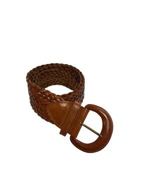 Anthropologie Tan braided leather belt Women’s Sz L